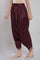 Wine Solid Draped Pants