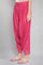 Dark Pink Shantung Draped Pants