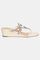 W Beige Embroidered Almond Toe Wedge-Whannah