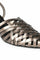 W Gunmetal Woven Design Pointed Toe Wedge