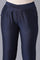 Navy Blue Solid Straight Fit Woven Trousers With Elasticated Waistband