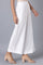 Elleven Women's White Solid Wide Leg Tencel Palazzo With Elasticated Waist