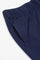 Navy Blue Solid Flared Cotton Pants With Elasticated Waist