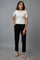 Black Solid Flared Cotton Pants With Elasticated Waist