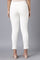 Elleven Women's White Solid Straight Fit Pants With Elasticated Waist