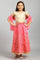 Beige Top Pink Skirt Dupatta Girls Set