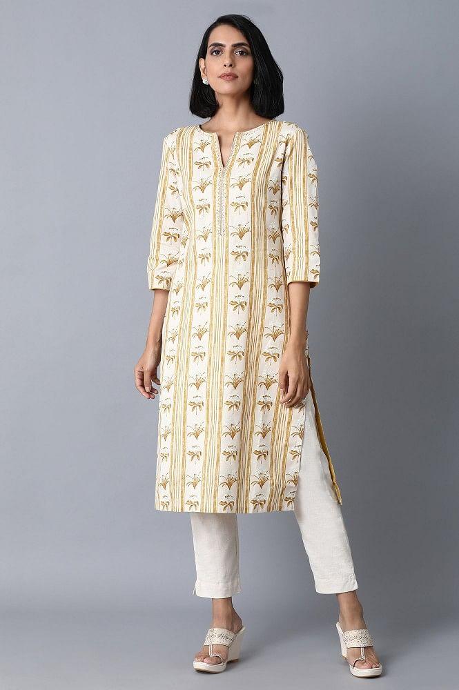 Yellow Booti Print kurta