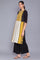 Black And Yellow Printed kurta With Parallel Pants