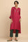 Fuchsia Modal Satin Flared kurta