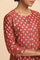 Red Cotton Silk Jacquard kurta