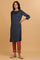 Dark Blue Modal Satin Sequin kurta