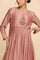 Dusty Pink Pleated kurta in Cotton Silk