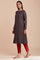 Dark Grey Tussar Solid kurta