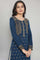 Blue Festive Winter kurta