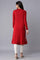 Salsa Red A-line Winter kurta