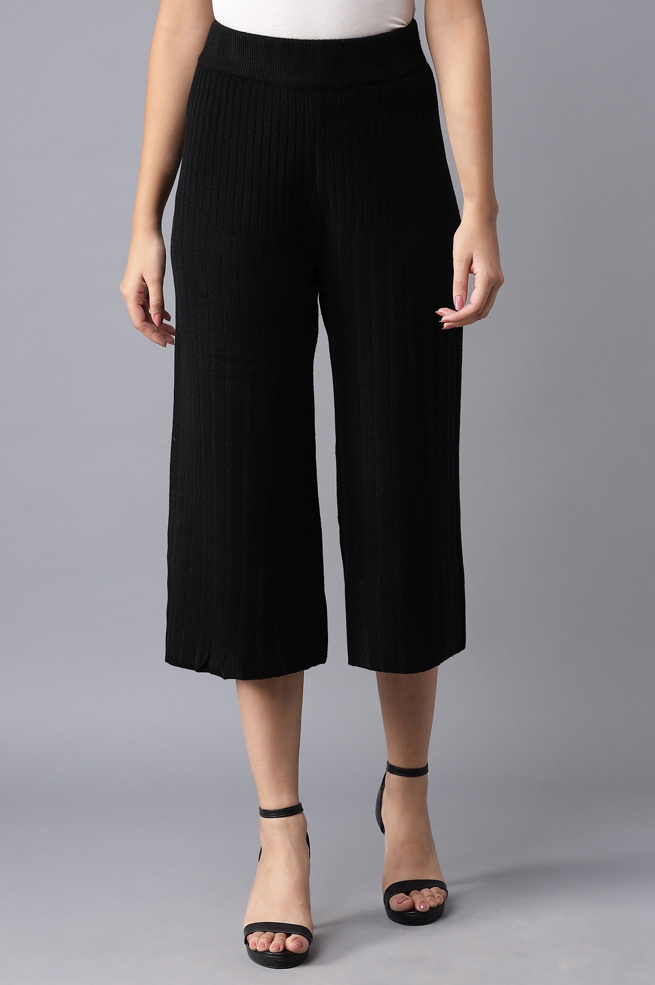 Jet Black Pleated Parallel Pants