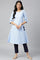Blue kurta-White Palazzo Set