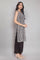 Ecru And Black Stripe Print kurta In Round Neck