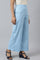 Blue Stripe Cotton Blend Straight Kurta and Palazzo Co-ord Set