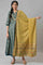 Yellow Placement Print Silver Chiffon Dupatta