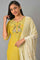 Aurelia Cream Gold kurta-Semi Flare Palazzo-Dupatta