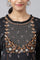 Black Embroidered Dress with Orange Tights and Dupatta