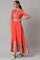 Tomato Red Festive Mughal Gown