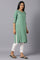 Green Rayon kurta With Multicolour Embroidery