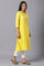 Yellow Embroidered Kurta with Lace Trimming