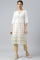 Ecru Glitter Printed kurta With Sequins