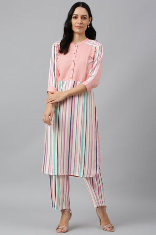 Preach Multicoloured Stripe Printed kurta