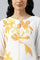 Ecru Placement kurta With Yellow Floral Print