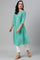 Marine Green A-Line Shantung kurta