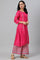 Bright Multicoloured Embroidered kurta With Front Slits