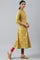 Yellow Button Down A-line Kurta