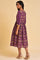 Purple Festive Gathered Dress With Sequin