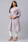 Plus Size Lilac Embroidered Mock Layer kurta