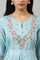 Light Blue Attached Dress With Embroidery