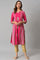 Dark Pink Mock Layered  Beadwork Kurta