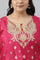 Plus Size Dark Pink Glitter Placement Print kurta