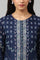 Dark Blue Placement Print Rayon kurta