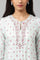 Light Blue Floral Printed kurta With Embroidery