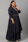 Navy Blue Heavy Festive Plus Size Gillet Kimono Jumpsuit