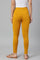 Mustard Solid Knitted Women Tights