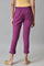 Orchid Purple Cotton Blend Slim Pants