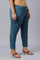 Plus Size Teal Blue Cotton Blend Slim Pants