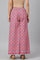 Bright Pink Printed Parallel Pants