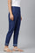 Indigo Blue Cotton Blend Slim Pants