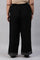 Plus Size Black Rayon Straight Parallel Pants