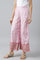 Light Pink Shantung Printed Parallel Pants